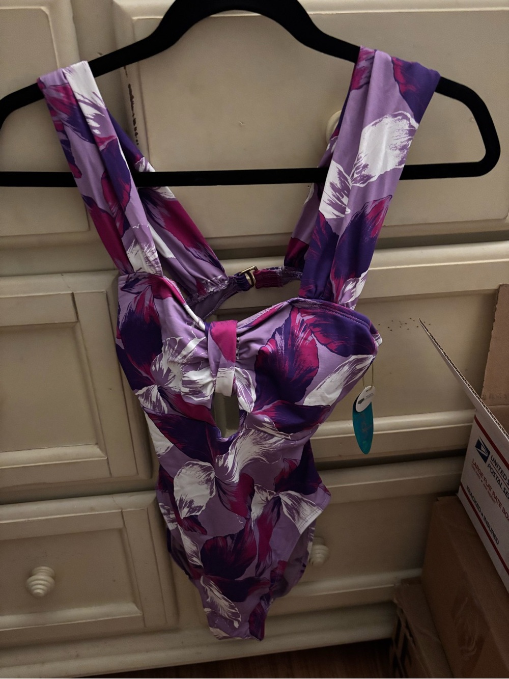 Purple Floral One-Piece Swimsuit